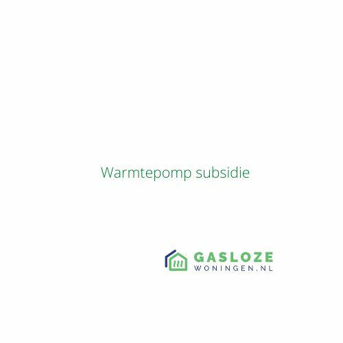 Warmtepomp subsidie