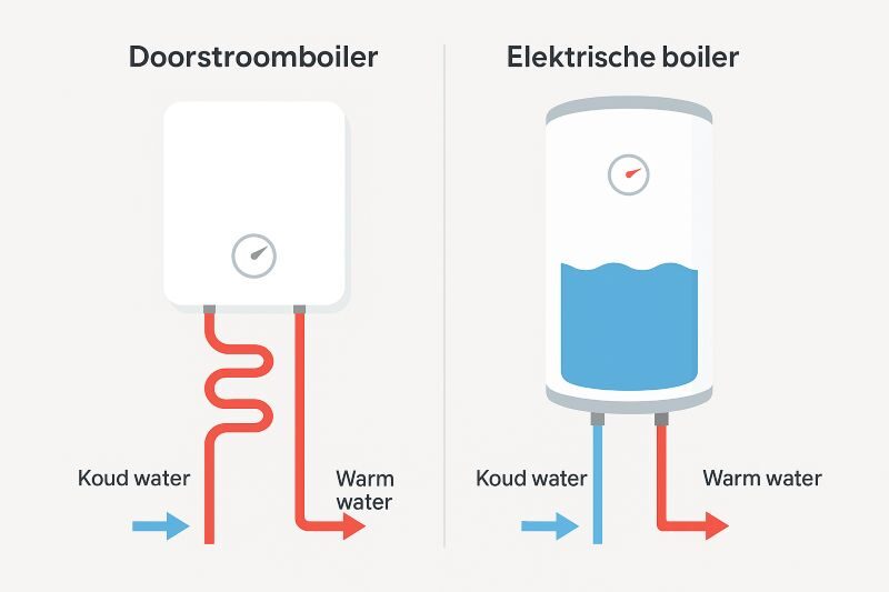 Vergelijking doorstroomboiler en elektrische boiler