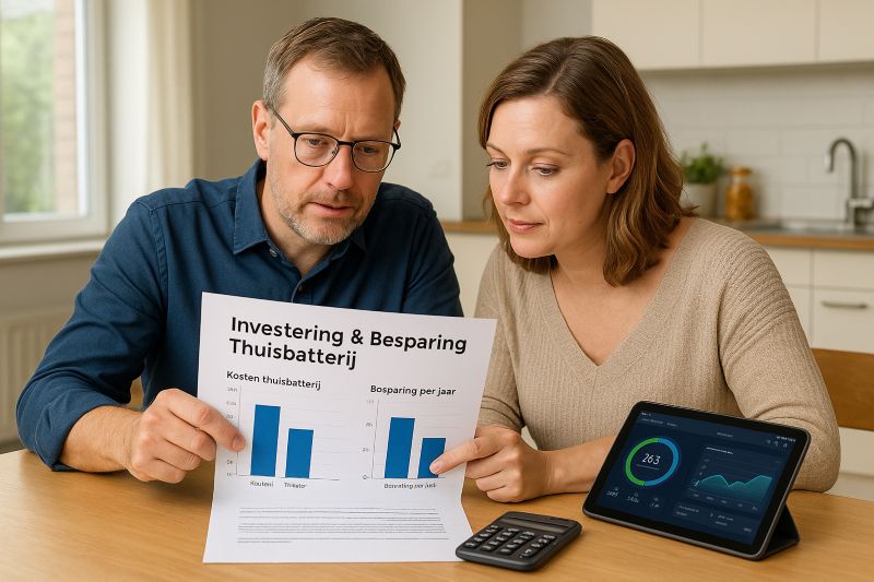 Investering en besparing van een thuisbatterij Investering en besparing van een thuisbatterij