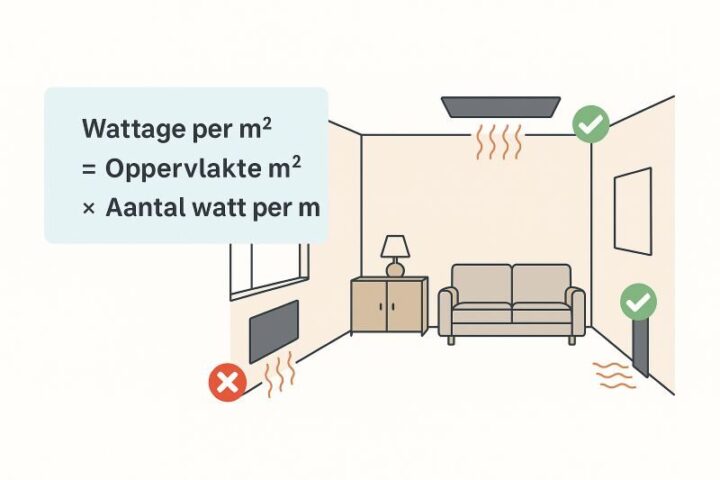 Benodigd vermogen berekenen en juiste plaatsing van infrarood panelen voor optimale warmte Benodigd vermogen berekenen en juiste plaatsing van infrarood panelen voor optimale warmte