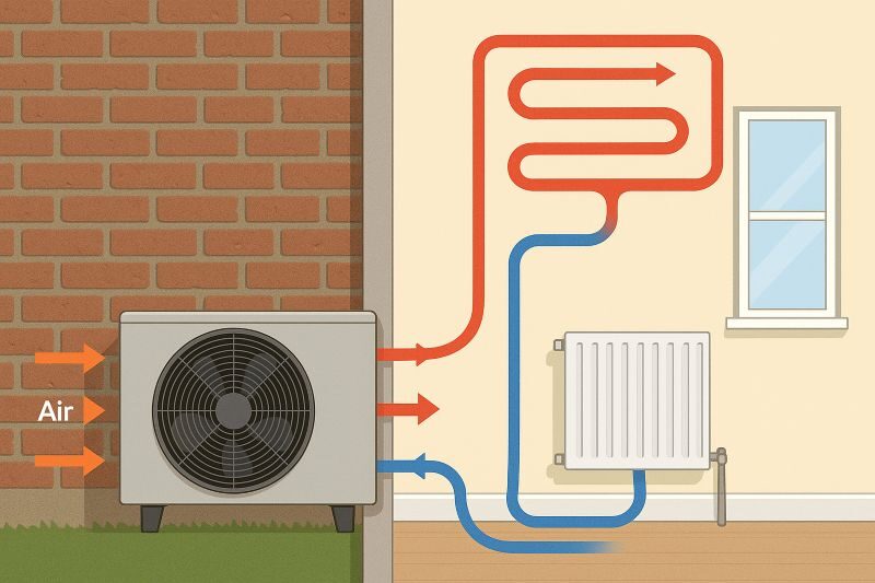 Hoe werkt een warmtepomp – uitleg van het proces waarbij buitenlucht wordt omgezet in warmte voor verwarming van de woning Hoe werkt een warmtepomp – uitleg van het proces waarbij buitenlucht wordt omgezet in warmte voor verwarming van de woning