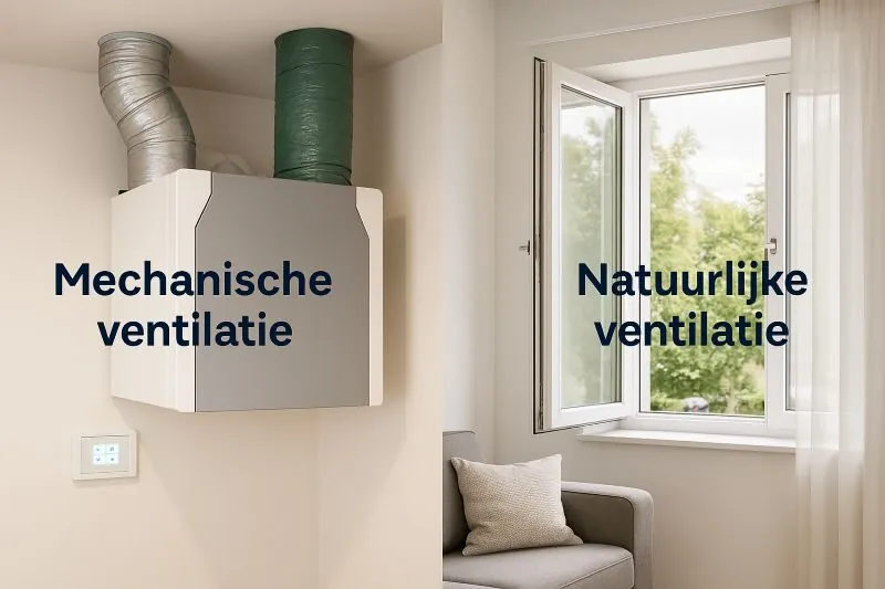 Vergelijking tussen mechanische en natuurlijke ventilatie