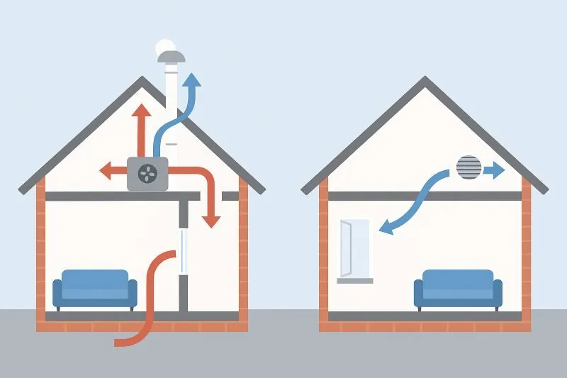 Vergelijking tussen mechanische en natuurlijke ventilatie