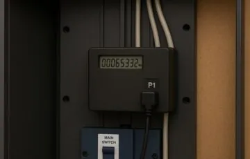 Meterkast met slimme meter en P1 aansluiting voor uitlezen van energieverbruik